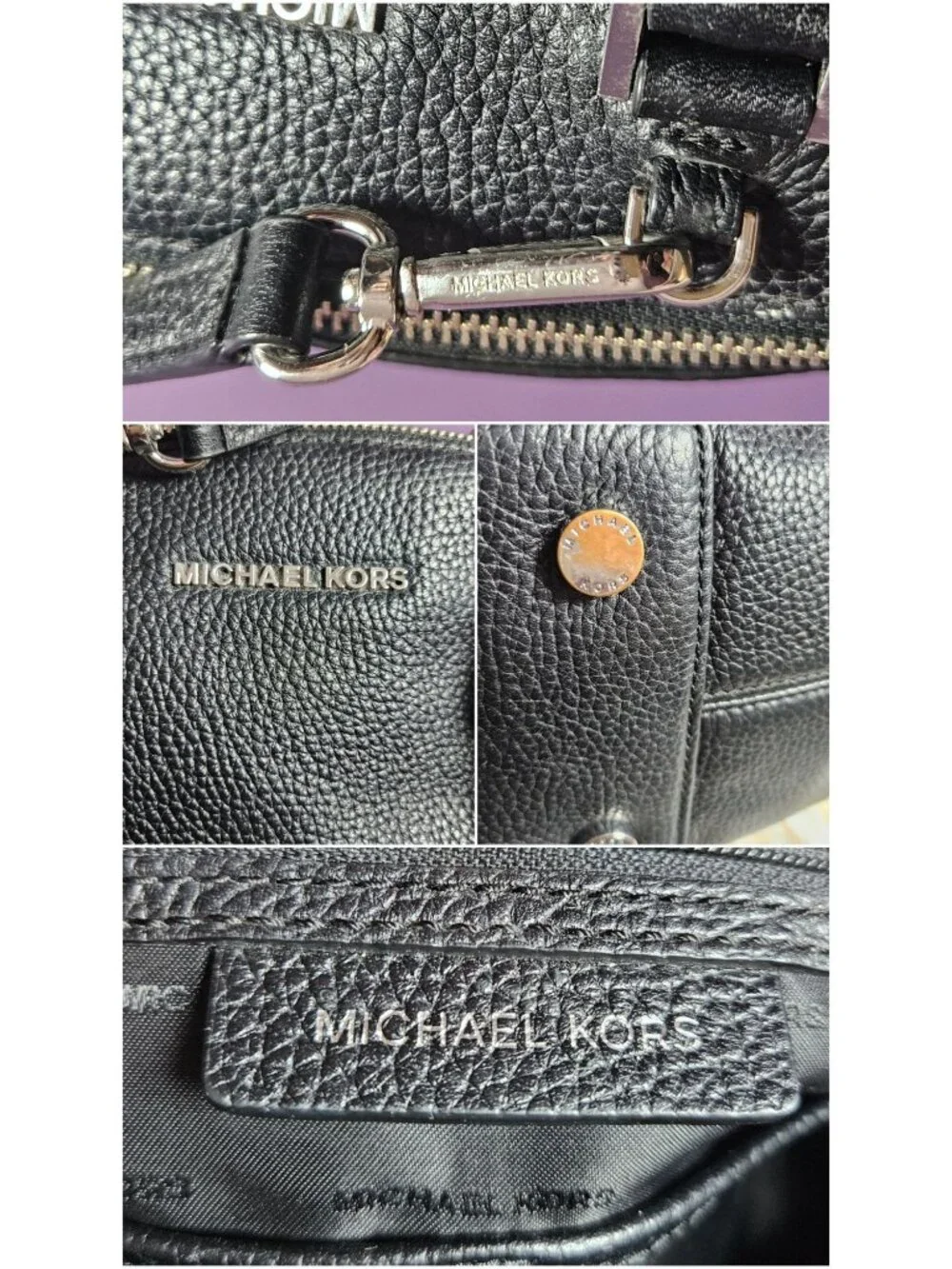 Michael Kors Leather Black Riley Large Satchel/Crossbody Bag